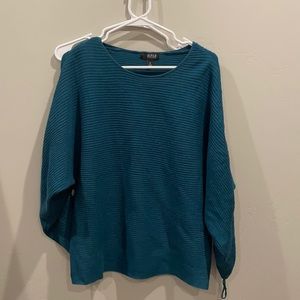 ANA Teal Ribbed Sweater
